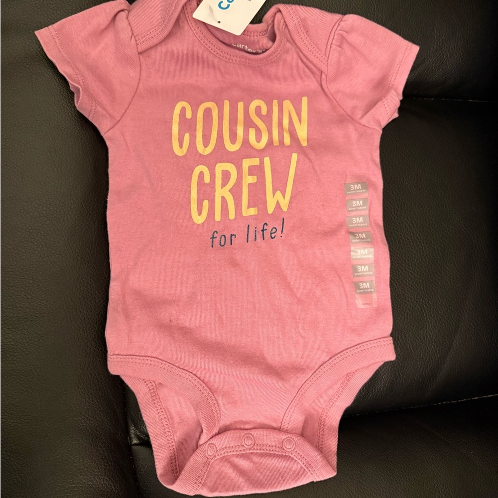 Carter’s “Cousin Crew for Life” Bodysuit – Baby Girl Size 3 Months